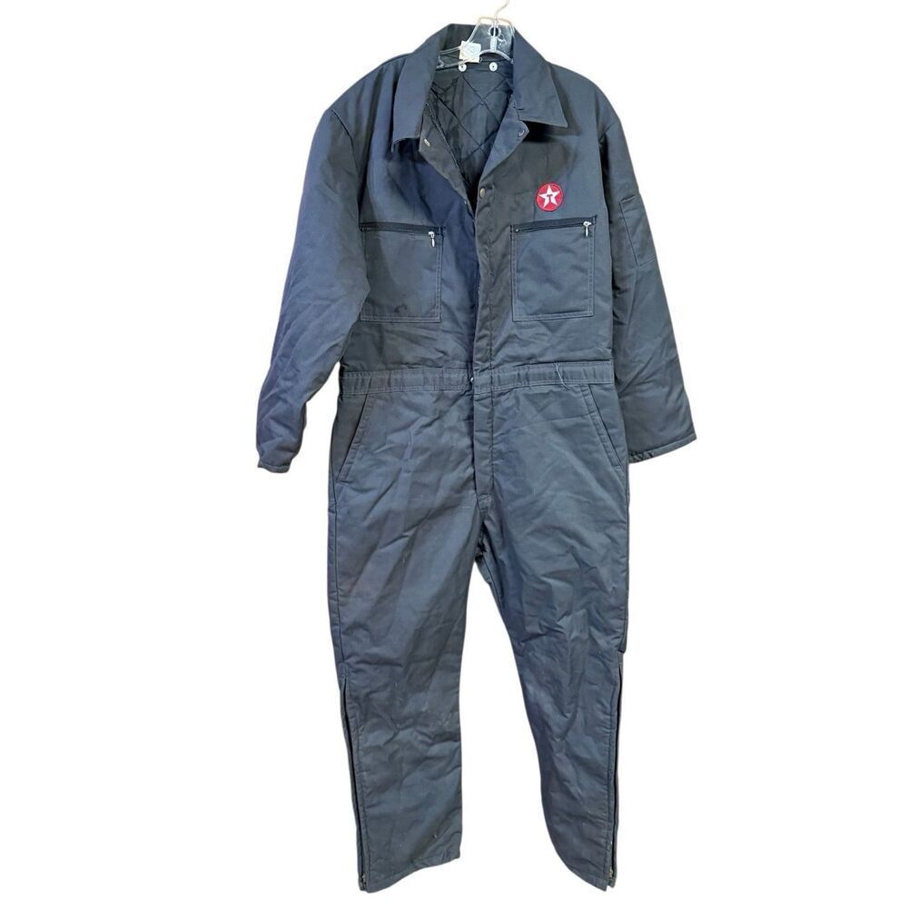 Unitog vintage Texaco insulated work coveralls Sz L Gray